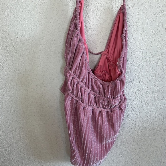 RAMY BROOK Marta Strapless Metallic One Piece Swimsuit In Pink - Picture 14 of 16